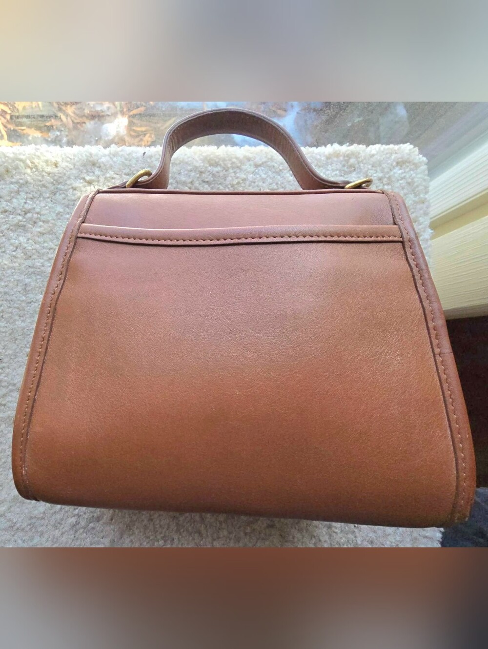Classic Vintage British Tan Leather Top-Handle COACH Regina Bag #9983 - Picture 3 of 9